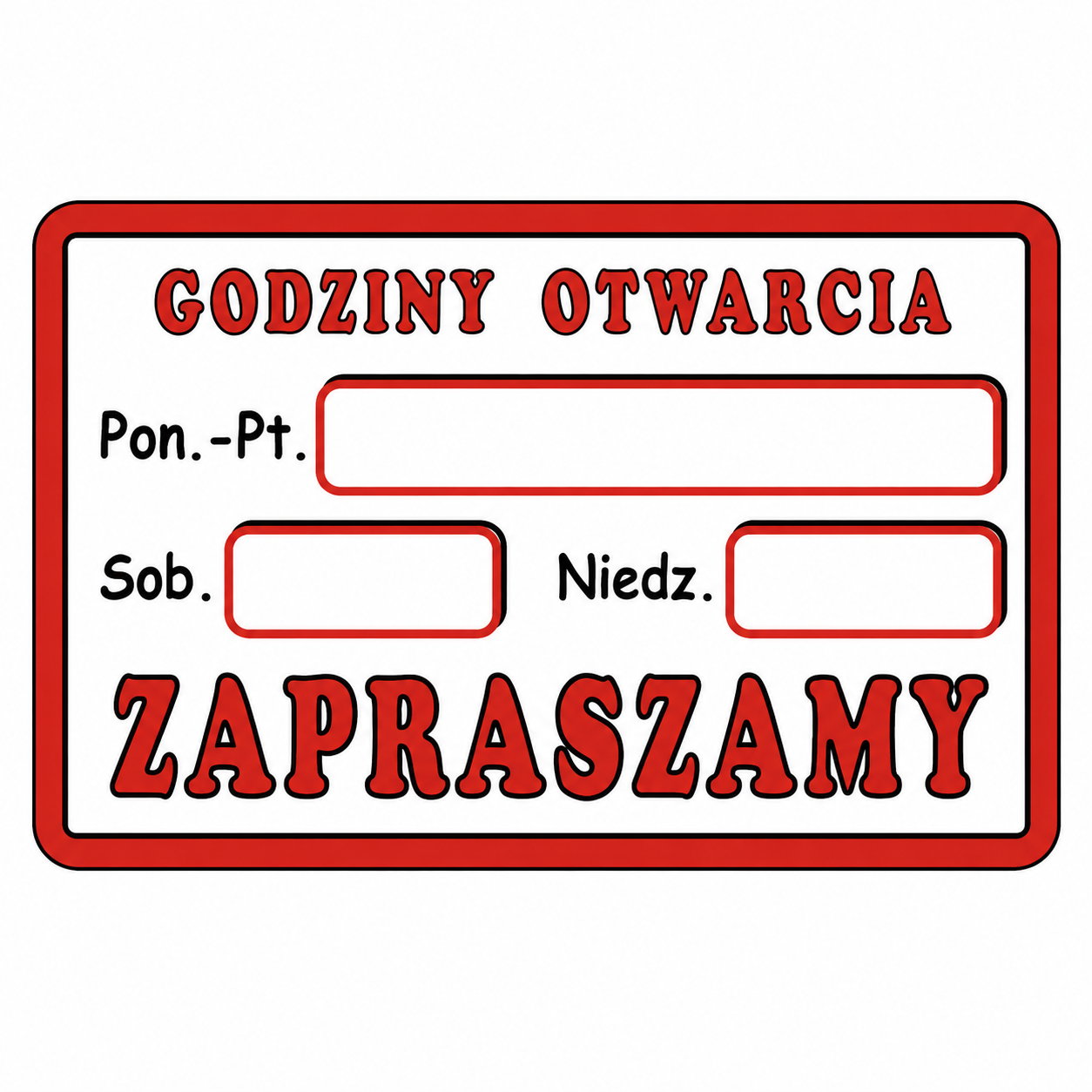 zawieszka godziny otwarcia