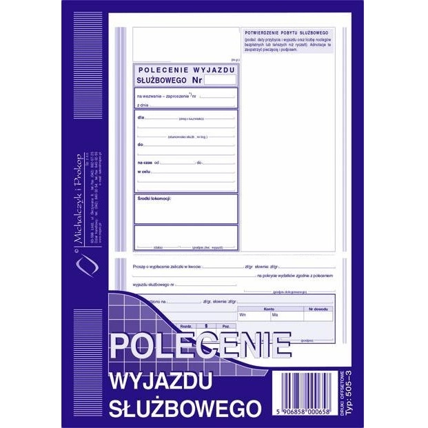 polecenie wyjazdu służbowego