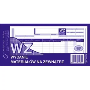 wz - wydanie materiałów na zewnątrz