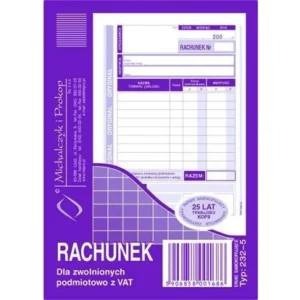rachunek zwolniony z vat